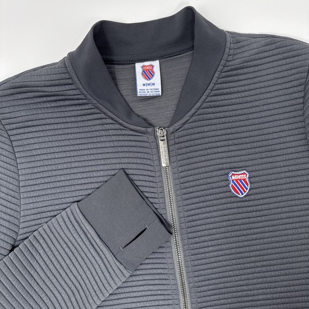 Vintage K-Swiss Full Zip Sweatshirt‎ Jacket Men's Medium Gray